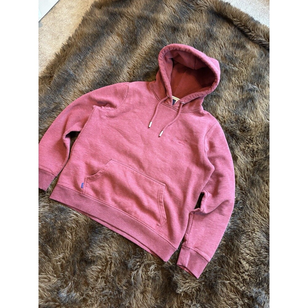 Superdry Women’s SZ 12 Essential Embroidered Logo Hoodie in Berry Red Marl